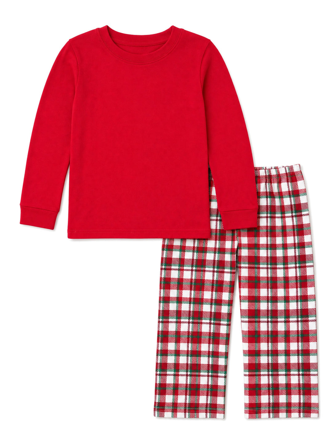 Red and Christmas Check Pant Set