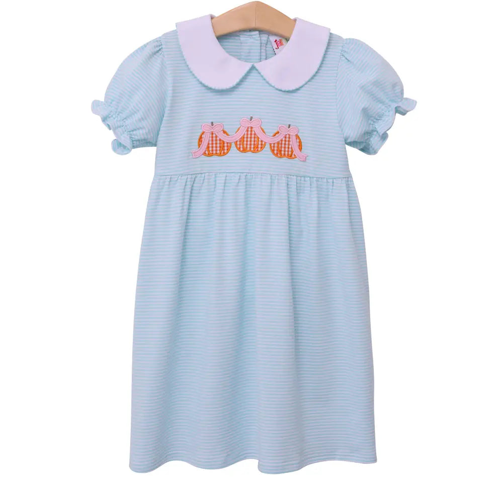 Pumpkin Trio Applique Dress Jellybean 24