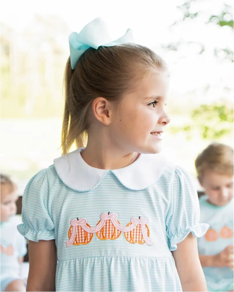 Pumpkin Trio Applique Dress Jellybean 24