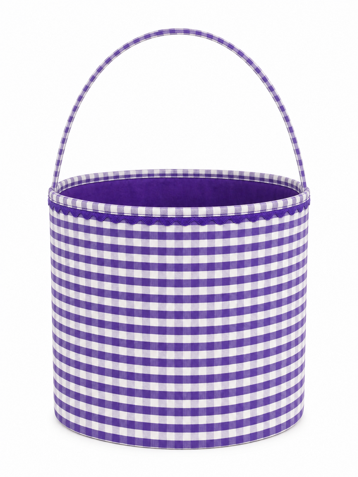 Purple Gingham Halloween Bucket