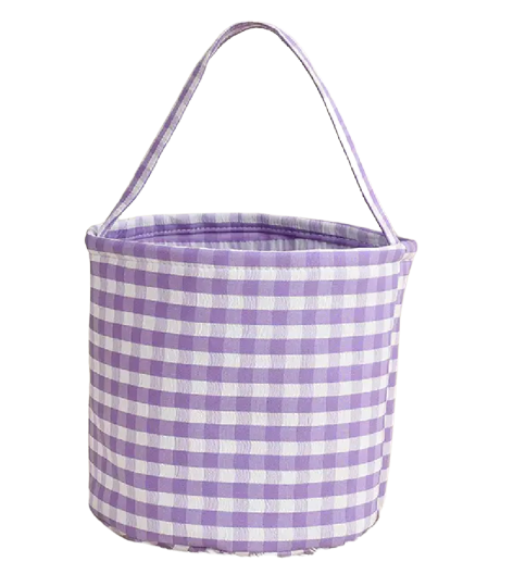 Purple Gingham Halloween Bucket