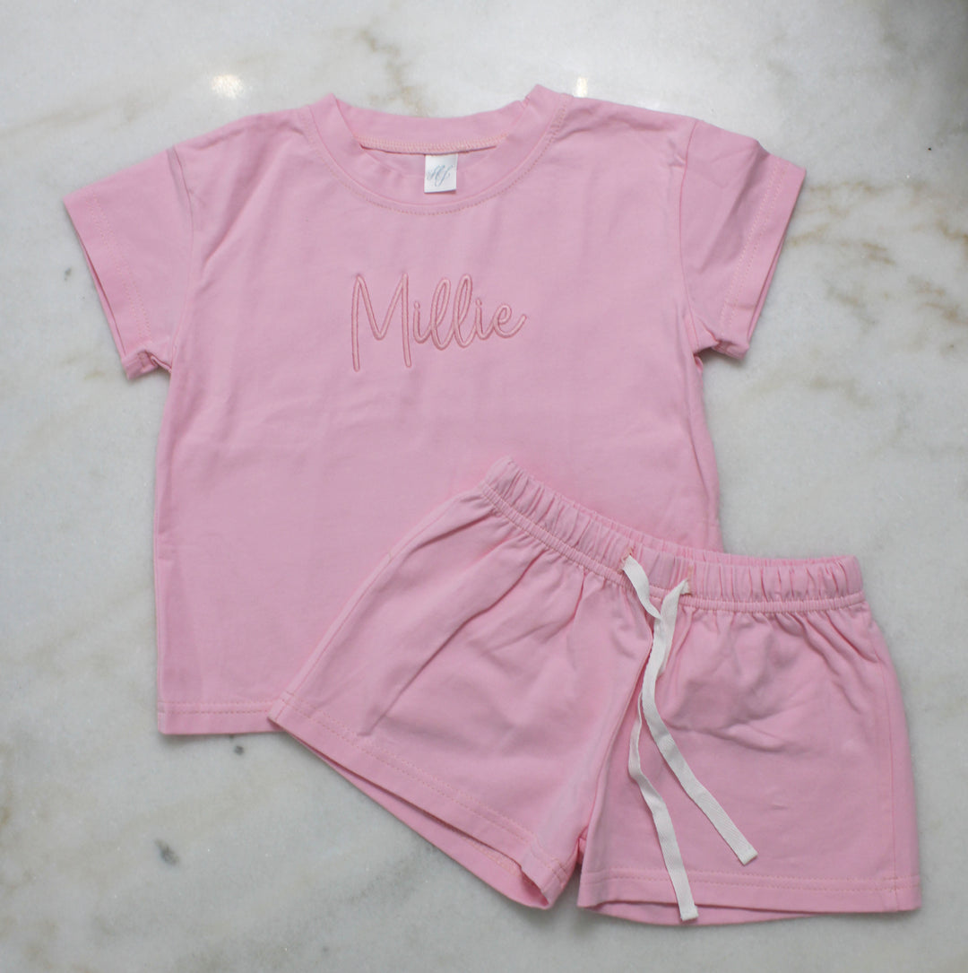 Hampton James Cotton Short Set - Pink