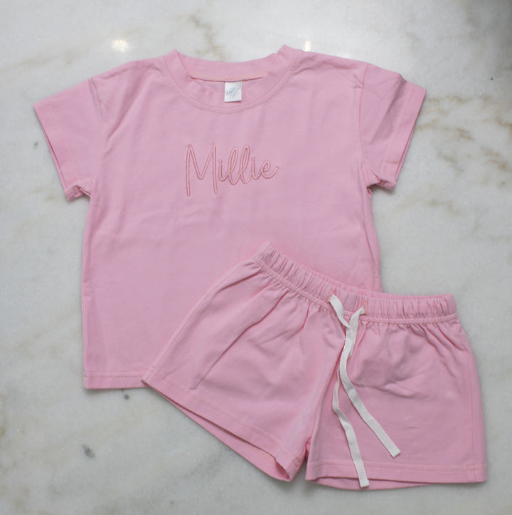 Hampton James Cotton Short Set - Pink