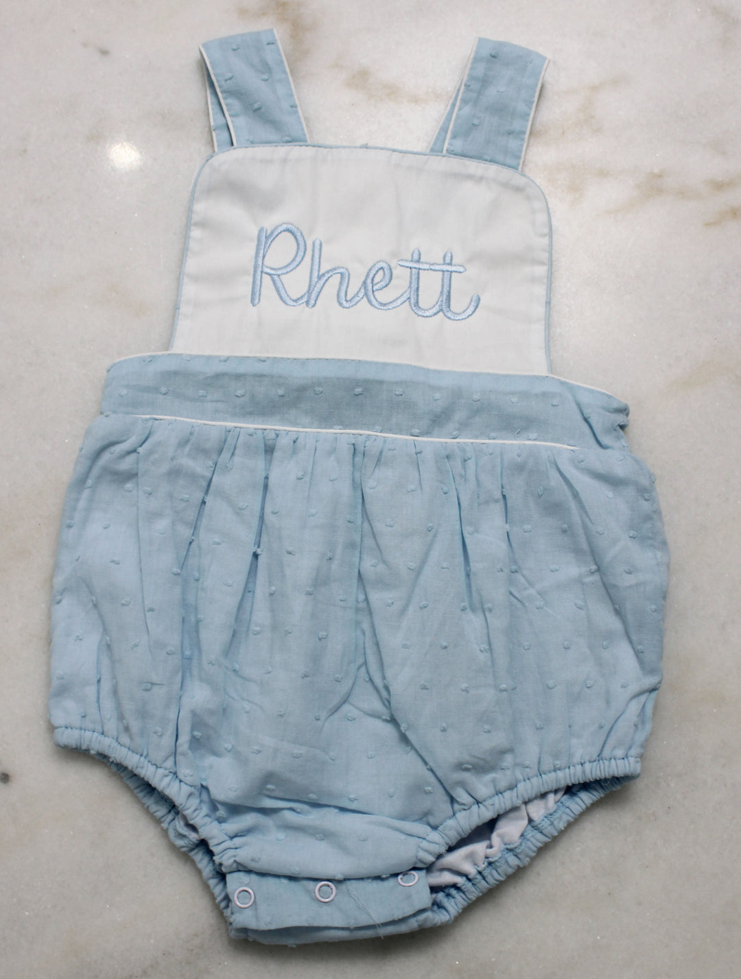 Hampton Swiss Dot Blue Sunsuit