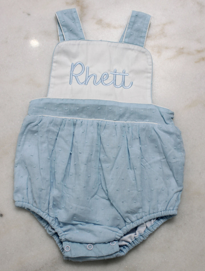 Hampton Swiss Dot Blue Sunsuit