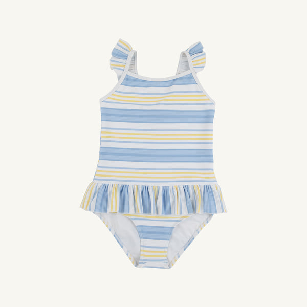 TBBC - St. Lucia Swimsuit - Sobro Stripe with Worth Avenue White