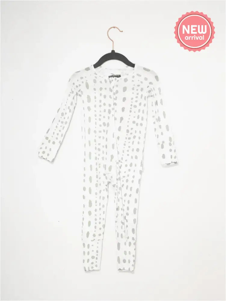 The Uptown Baby - Dalmation Dot Sage Sleep Romper