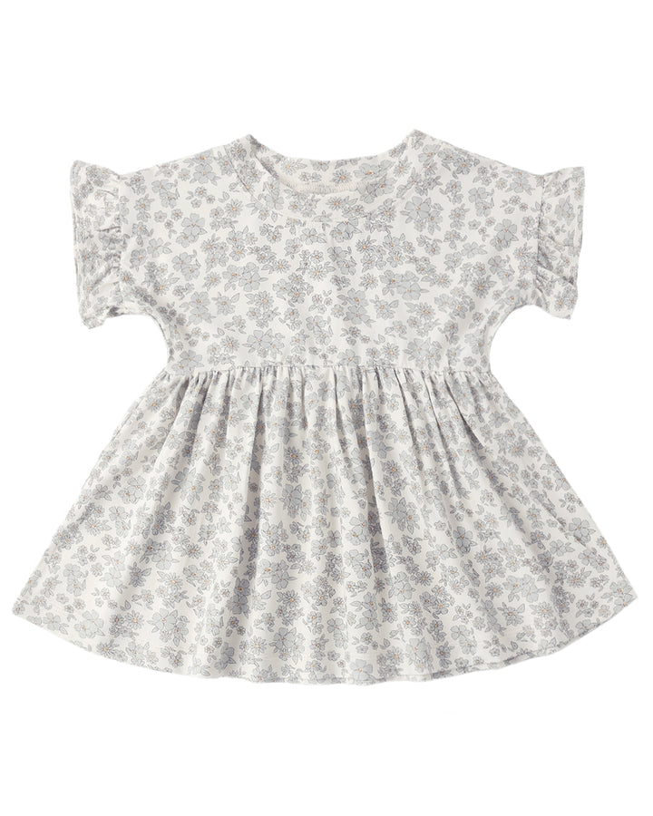Quincy Mae: Bamboo Babydoll Dress - Blue Floral