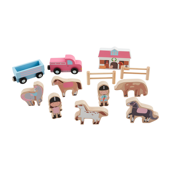 Mudpie - Wood Horse Toy Set